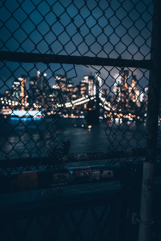 an image of a city at night from across the bay