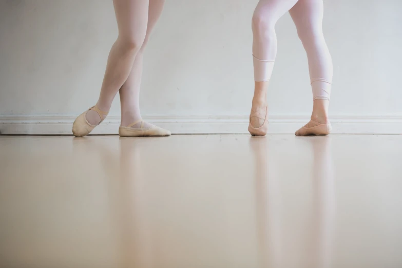 the back of two ballet feet standing up