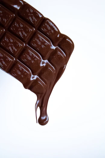 the chocolate is covered with melted liquid