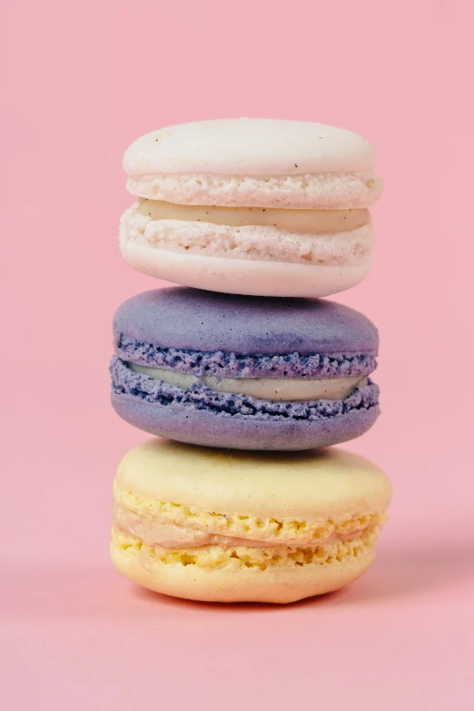 three macaroons stacked on top of each other