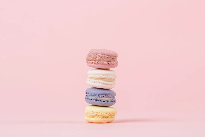 a row of macaroons sitting on top of each other