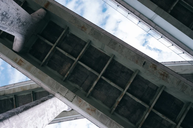 the bottom of the underside of a bridge and an open air ventilation system