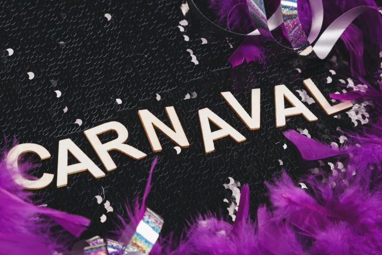 the word carnival on a close up image