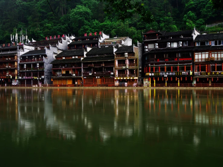 a large body of water with buildings on the side