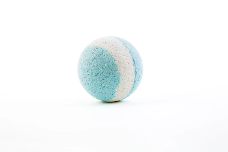 a blue and white ball on a white background