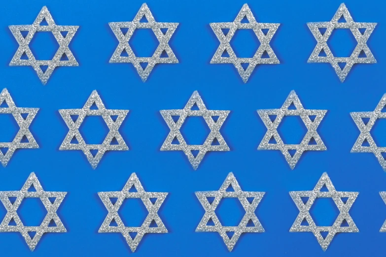 several star of david designs in white diamonds