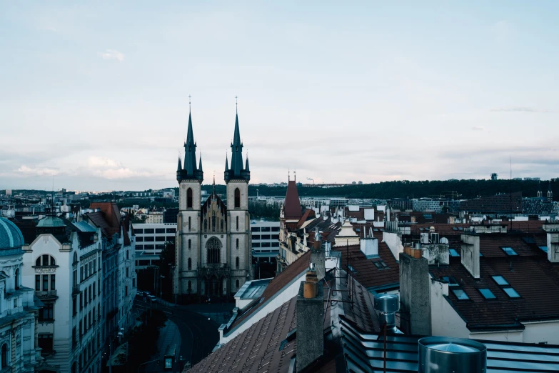 an old european city with many windows and towers