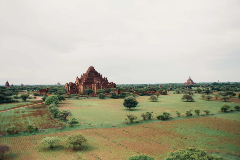 the view from a hill at an ancient site