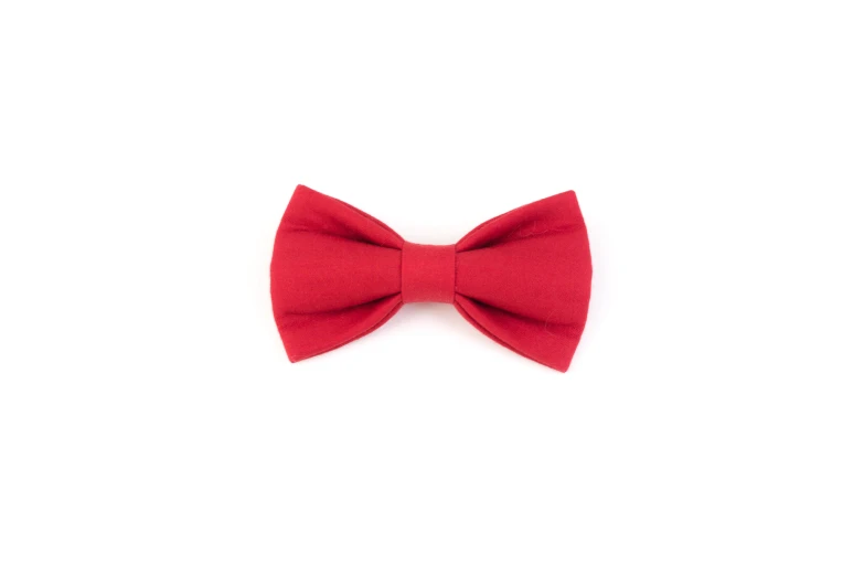 the small bow is red and has no bow ties on it