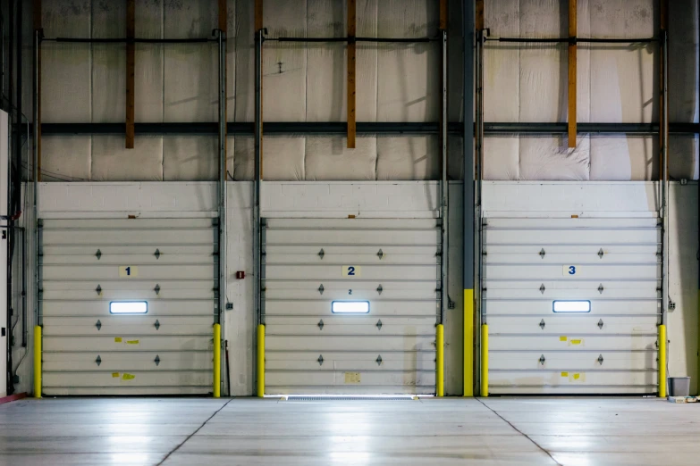 two doors open to the parking garage