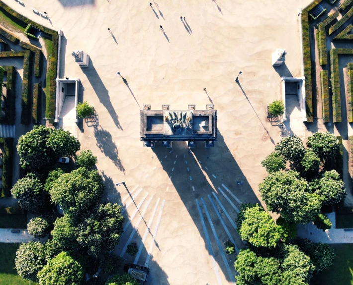 an aerial view of the gardens and patios in this beautiful park