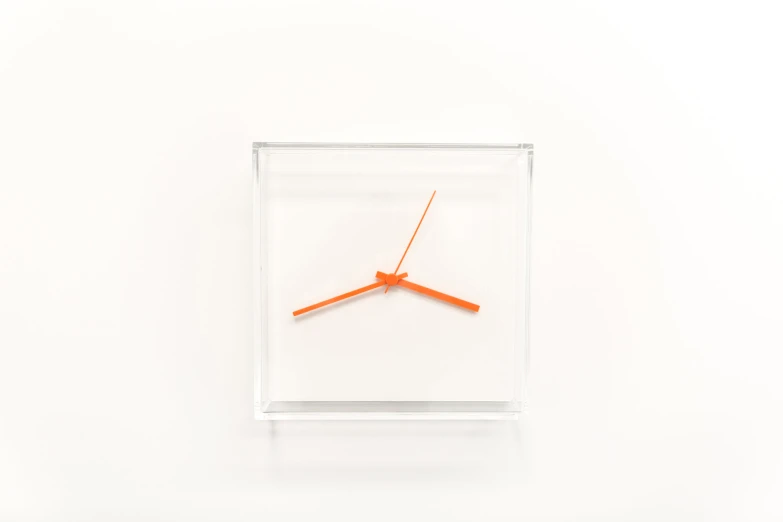 the orange clock shows the time on the orange square