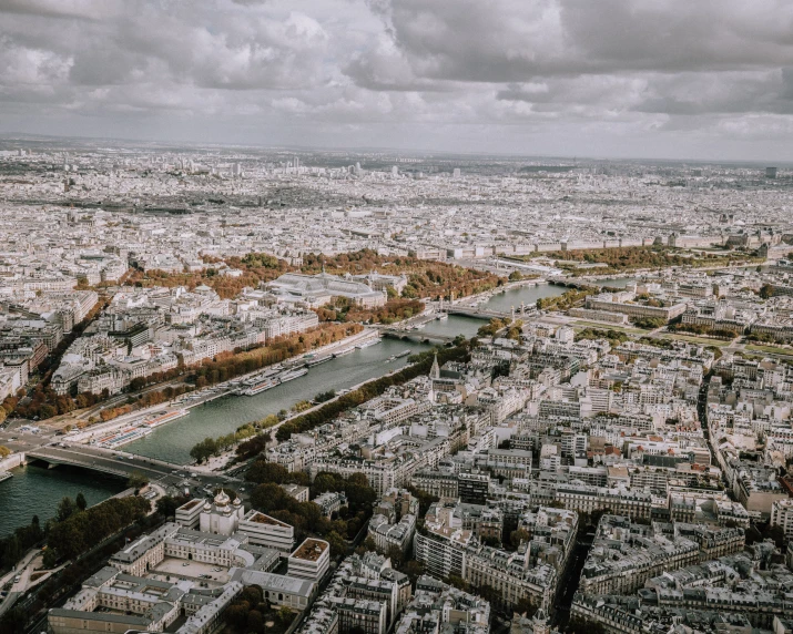 the city and harbor area in paris as seen from the observation point