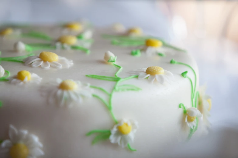 there is a cake decorated with flowers on it