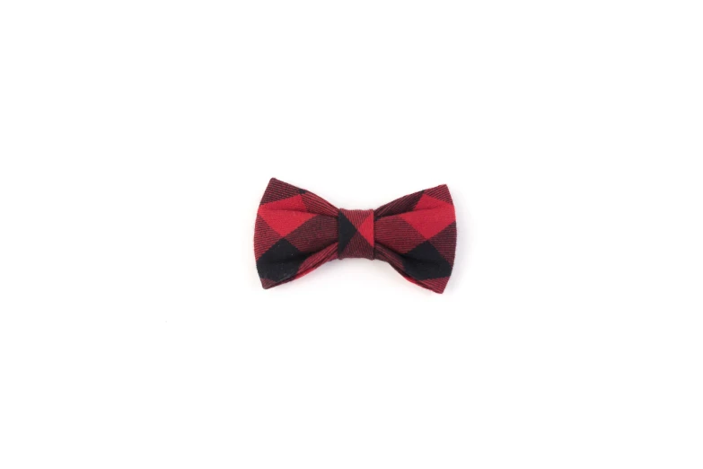 a bow tie with a red and black pattern on it