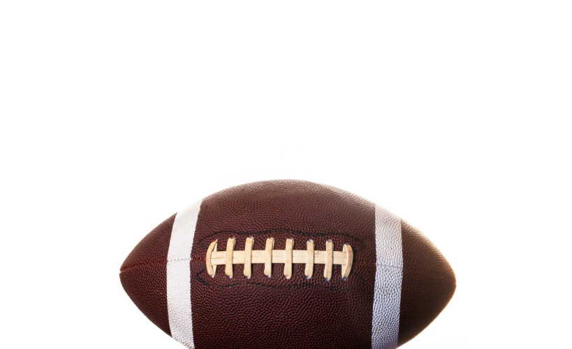 a football on a white background with a striped pattern