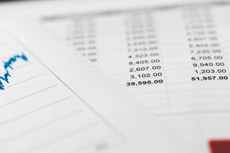 several numbers on the top of papers with graphs displayed