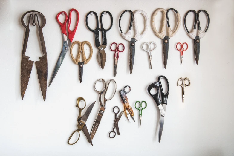 a white box holding scissors in different styles