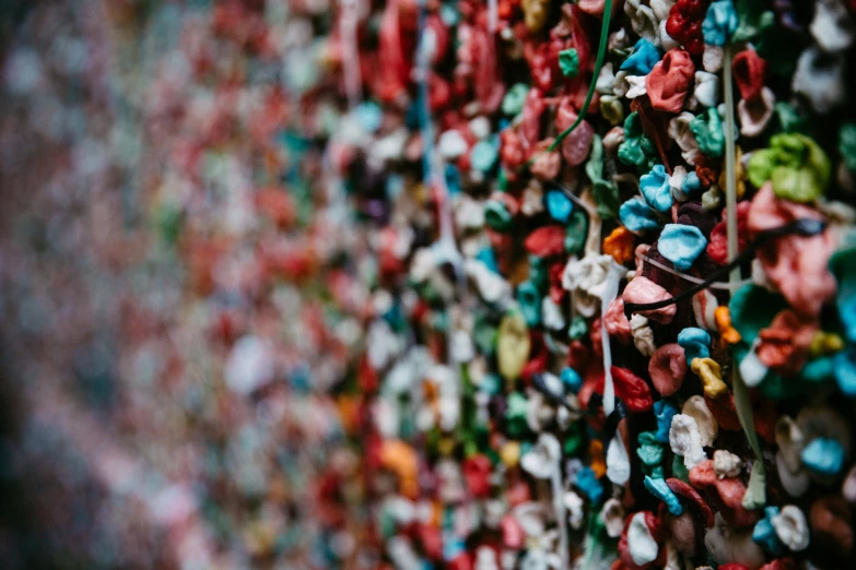 there is a wall full of candy all over the place