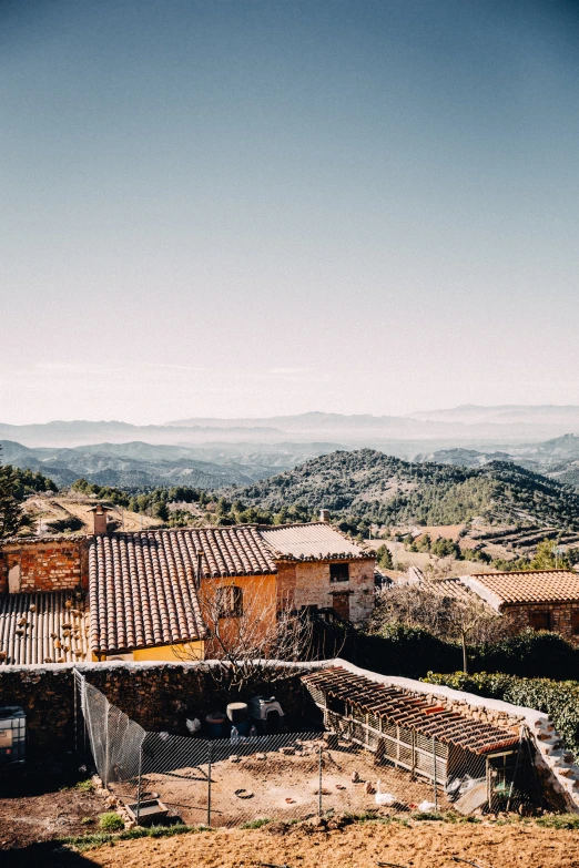 a small village next to the mountain range