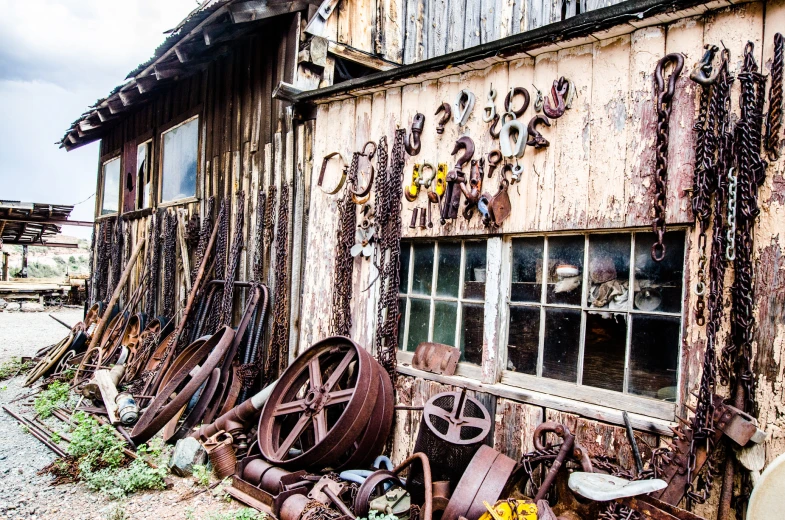 old building on tracks of an abandoned railroad station