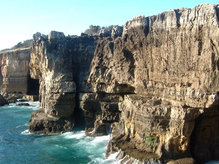 the cliffs near the water edge are very jagged