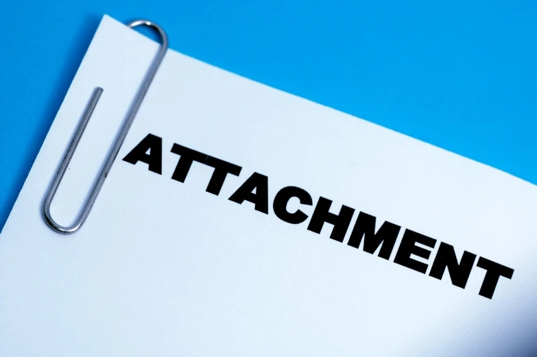 a binder with the words attachment attached to it