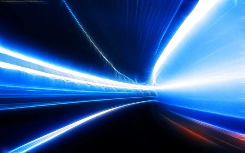 an abstract image of a moving light in a tunnel