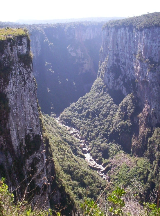 mountains are seen from above the trees, while the river is flowing