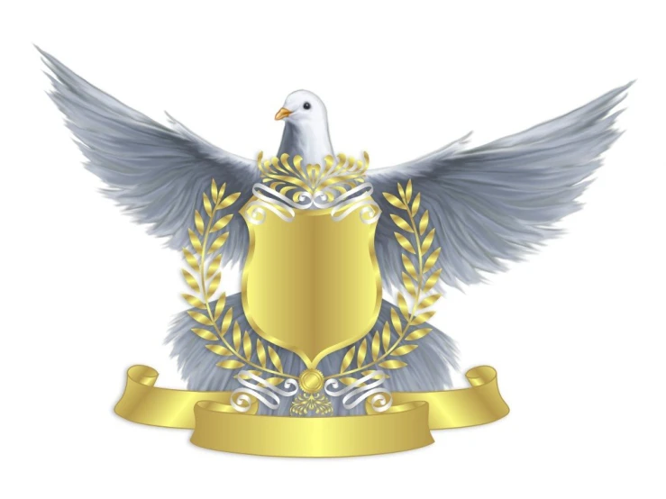 an eagle with a ribbon in the middle