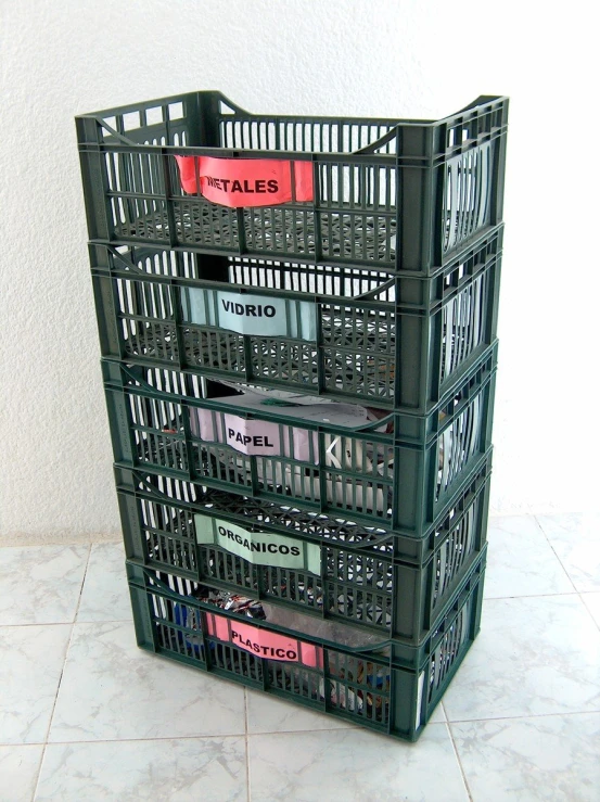 a container holding several file papers that have red tags on them