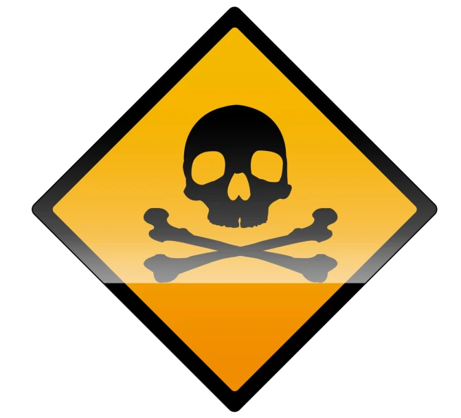 skull and crossbones hazard sign
