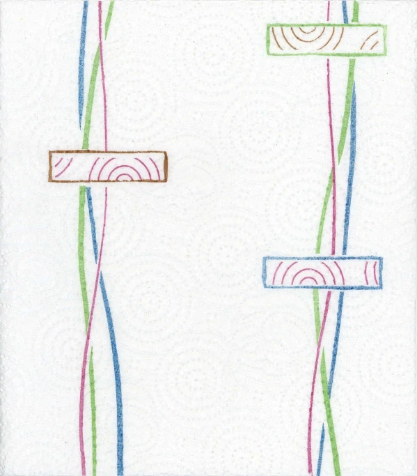 a drawing of two different colored pipes with different lines