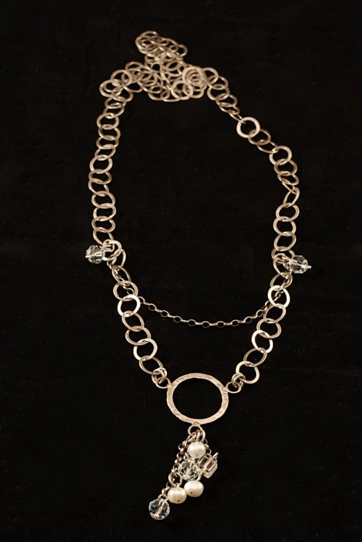 the chain is made with silver metal