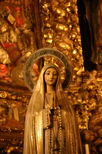 statue of saint mary in a religious shrine