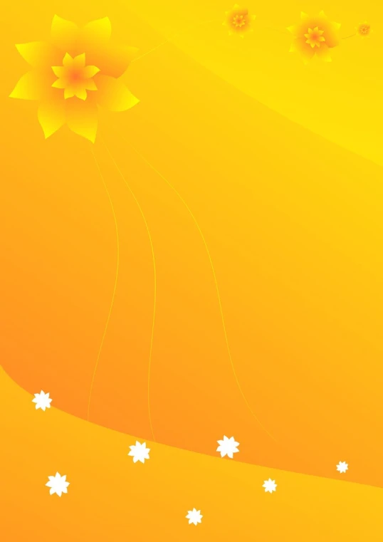 flowers are on an orange background with white stars