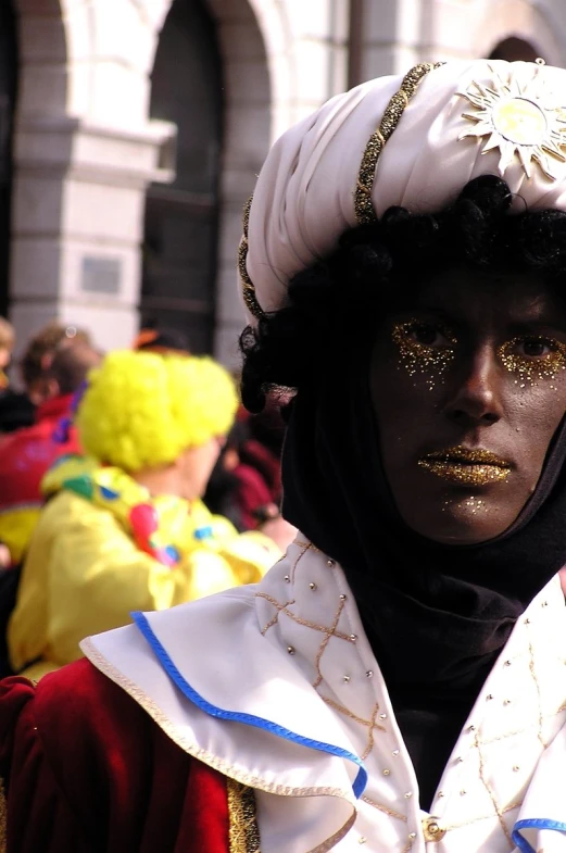 a person wearing a hat and a costume