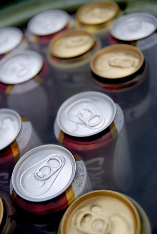 this closeup s shows a close up of a can of soda