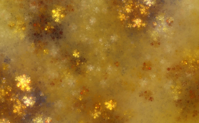 golden stars are all over the surface of a brown background