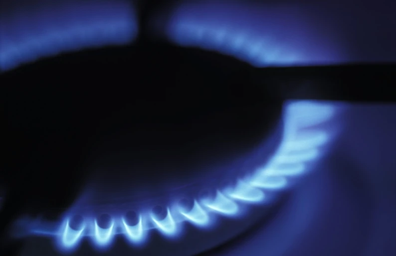 an image of the blue flame on the stove top