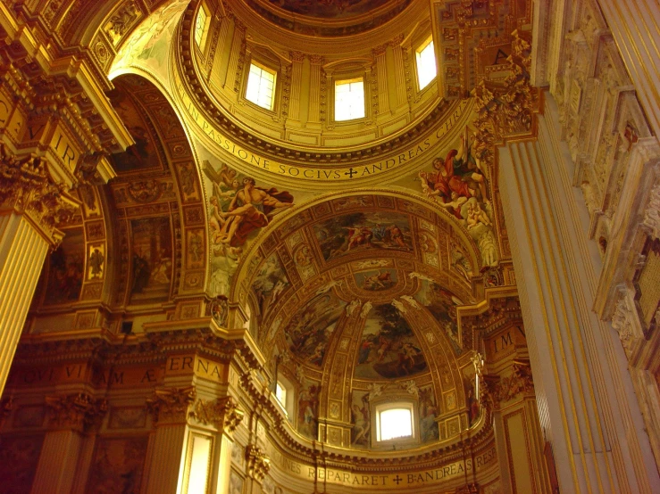 an inside view of a church with ornate architecture