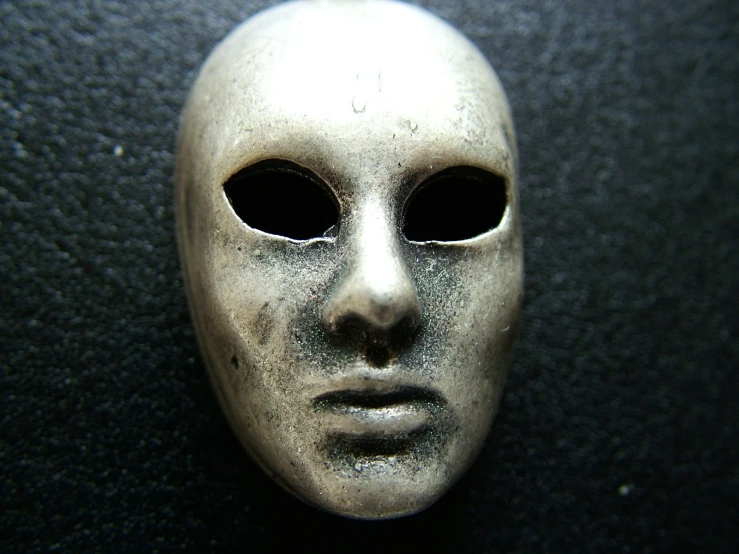 a mask made to look like a person's face