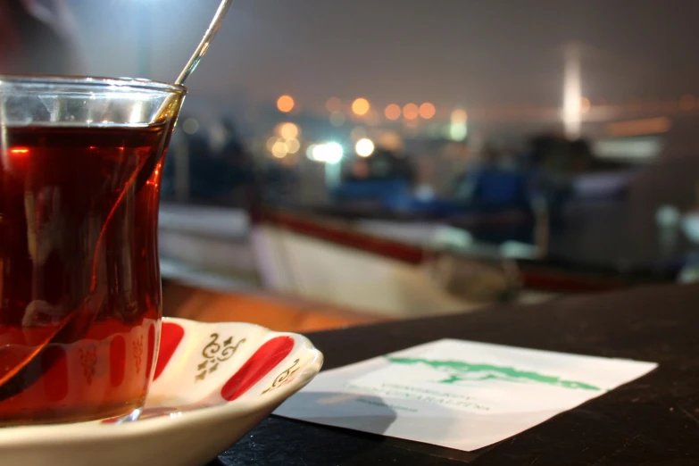 a cup of tea on top of a saucer