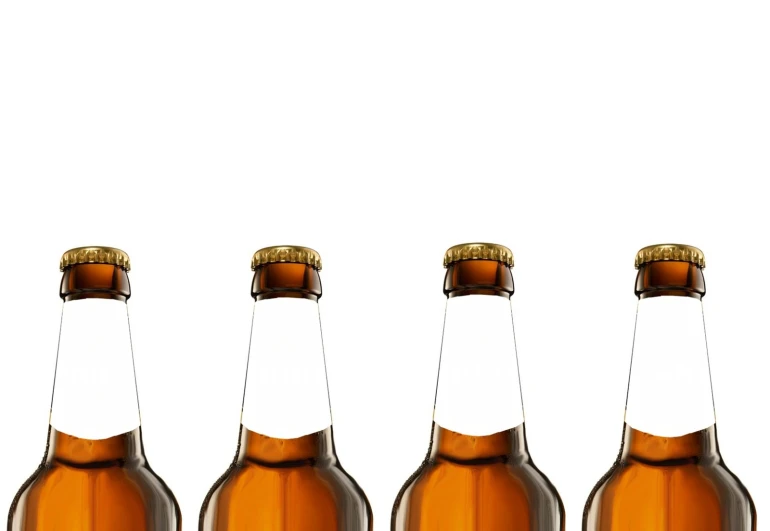 there are six bottles of beer that are lined up in a row