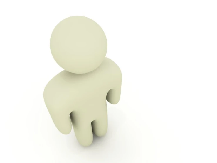 a white 3d character with the corner facing downward