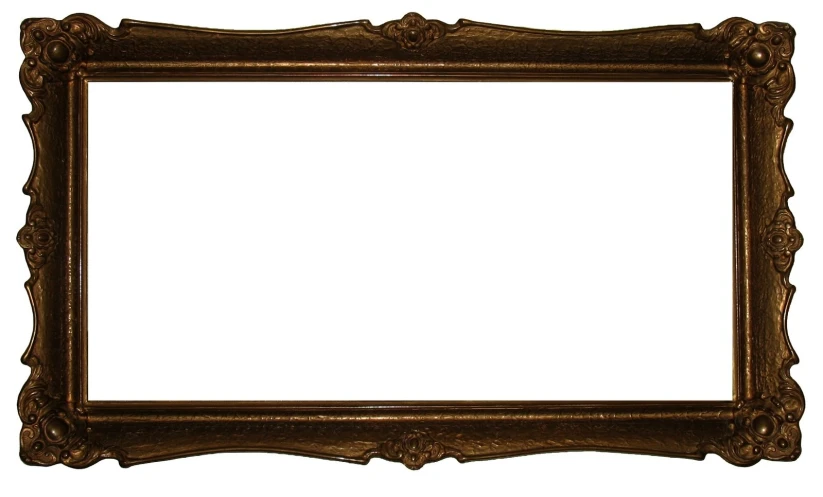 a gold frame with the top edge down