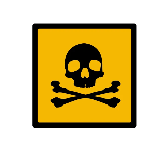 a skull and crossbones sign with the word danger