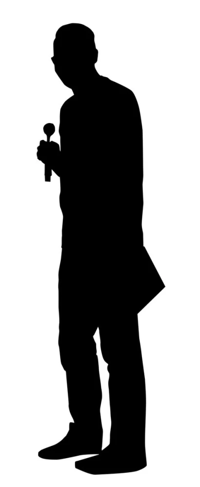 a black and white silhouette of a man