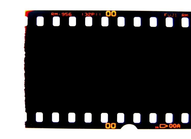 the film strip with a double exposure taken from the front