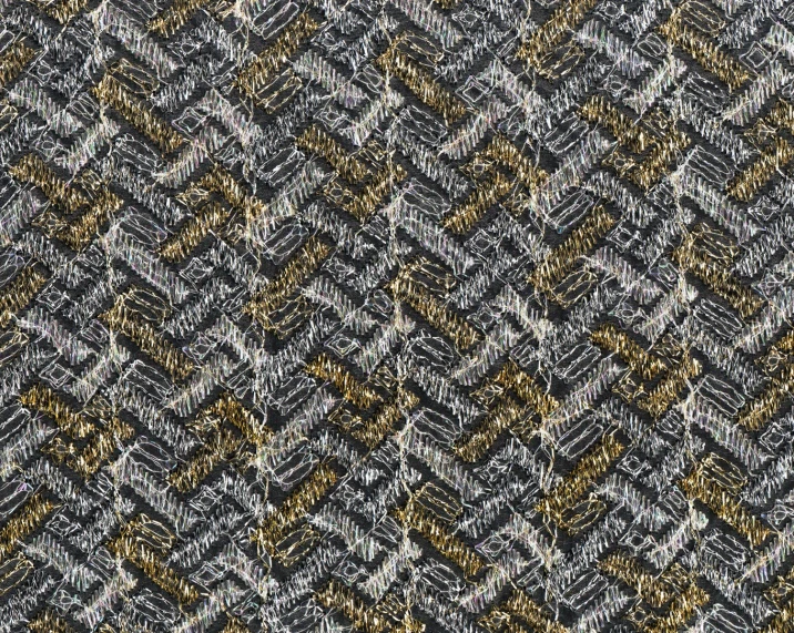 a blue, gray and gold patterned wallpaper